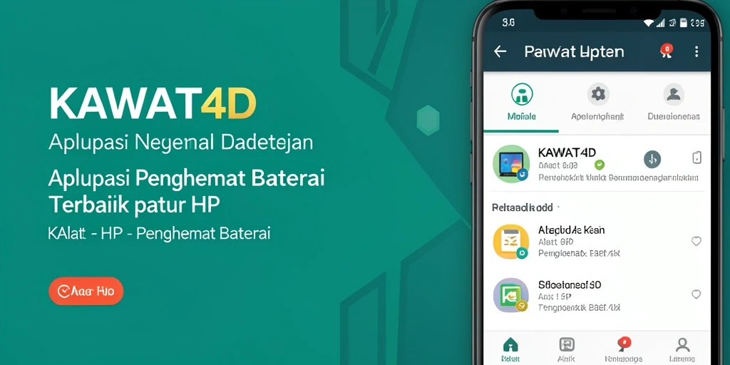 Antarmuka KAWAT4D menampilkan fitur penghemat baterai yang efisien.