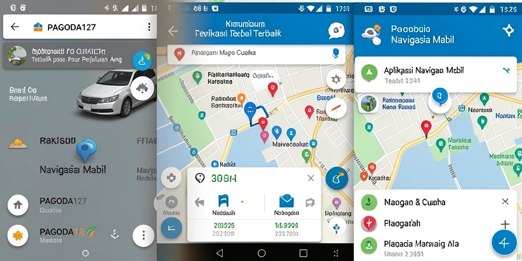 Tampilan antarmuka Navigasi Mobil yang intuitif dan mudah digunakan.
