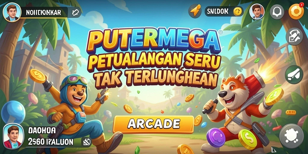 Antarmuka pengguna PUTERMEGA yang dinamis dan menarik.